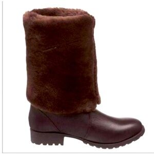 NWT Kelsi Dagger Women's Brown Brooklyn Glenda Shearling Boots Size 8.5